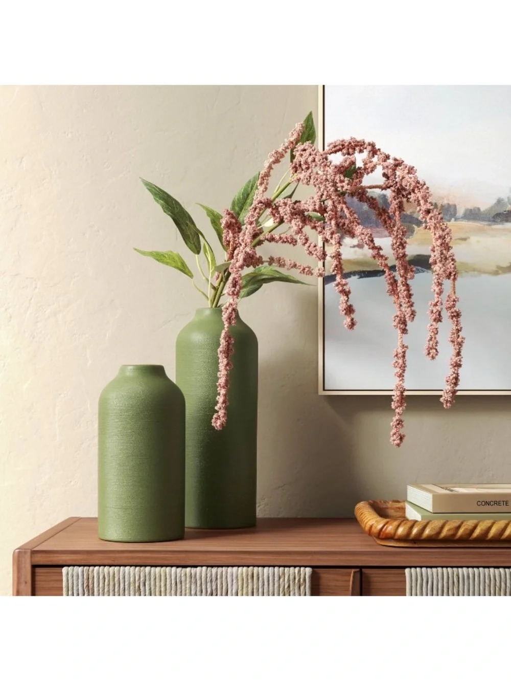 Set of Two Mauve Amaranthus Stems , 29”